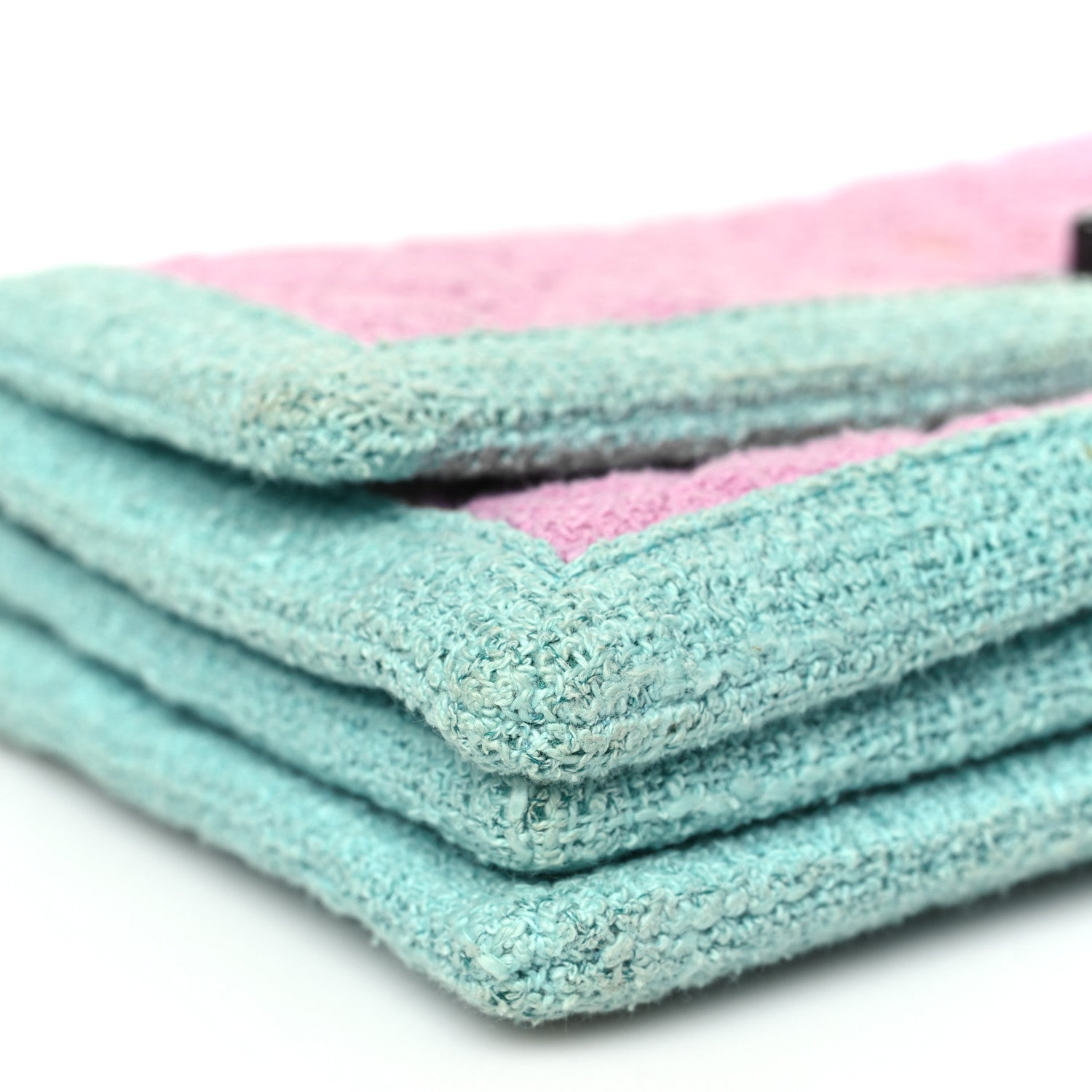 Chanel Tweed Quilted Flap Pink Blue 9 of 14