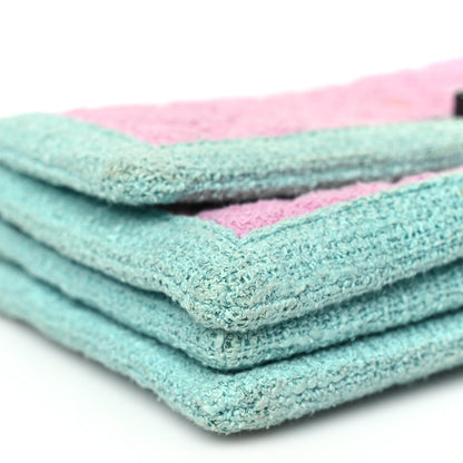 Chanel Tweed Quilted Flap Pink Blue 9 of 14