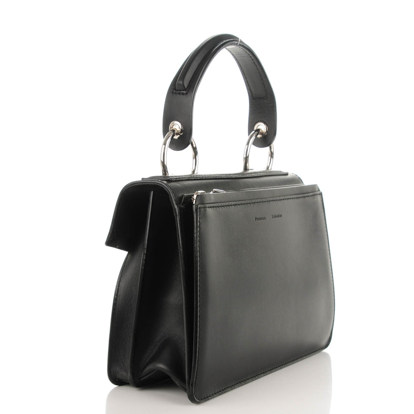Calfskin Small Hava Top Handle Bag Black