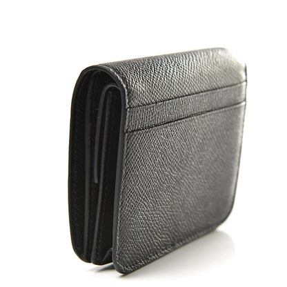 Balenciaga Signature Grained Calfskin BB Flap Coin Wallet Black 3 of 9
