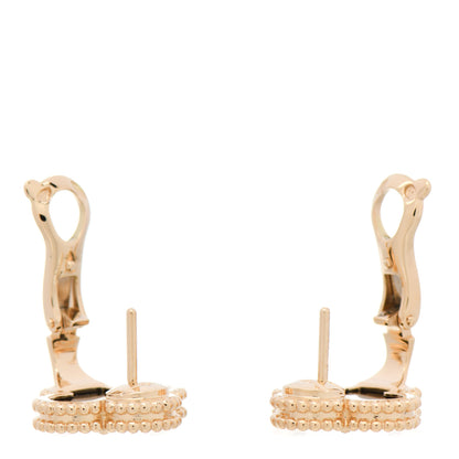 Van Cleef & Arpels 18K Yellow Gold Black Onyx Vintage Alhambra Earrings 3 of 6