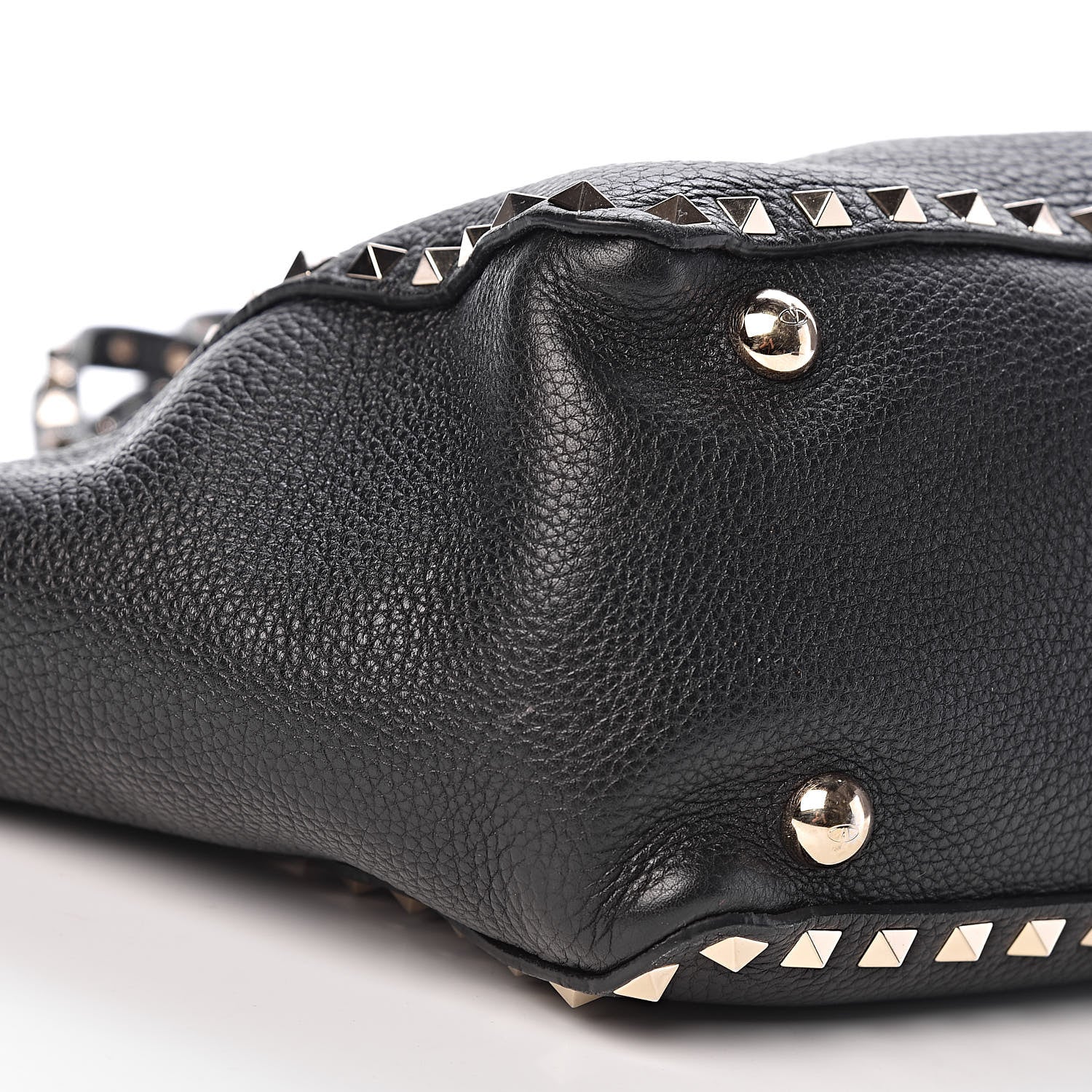 Valentino Garavani Grained Calfskin Small Rockstud Tote Black 8 of 10