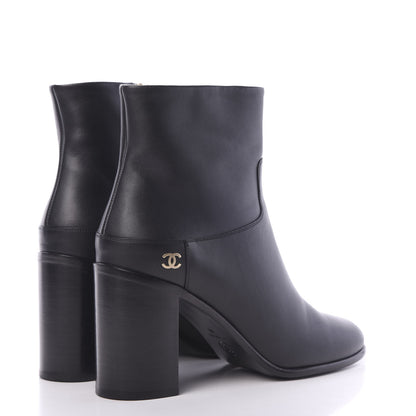 Chanel Calfskin CC Short Boots 40 Black 4 of 10