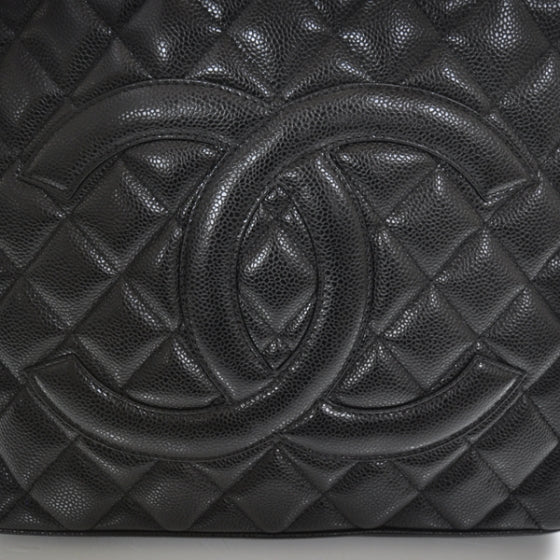 Caviar Medallion Tote Black
