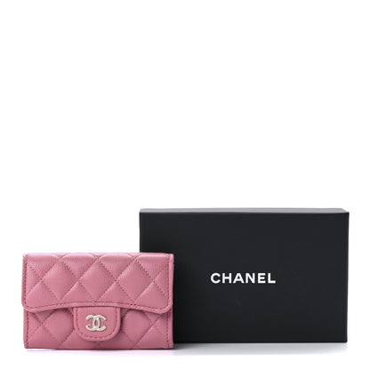 Chanel Caviar Quilted Flap Card Holder Wallet Pink 10 of 10