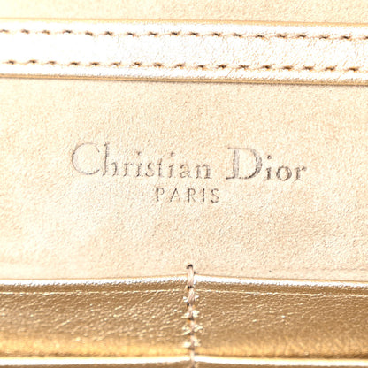 Christian Dior Metallic Calfskin Diorama Wallet on Chain Pouch Light Gold 6 of 9