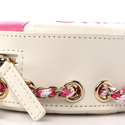Chanel Lambskin Coco Lifesaver Round Bag Pink White 9 of 11