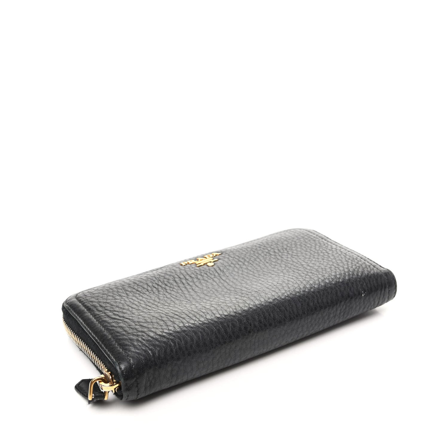 Vitello Daino Zip Around Wallet Black
