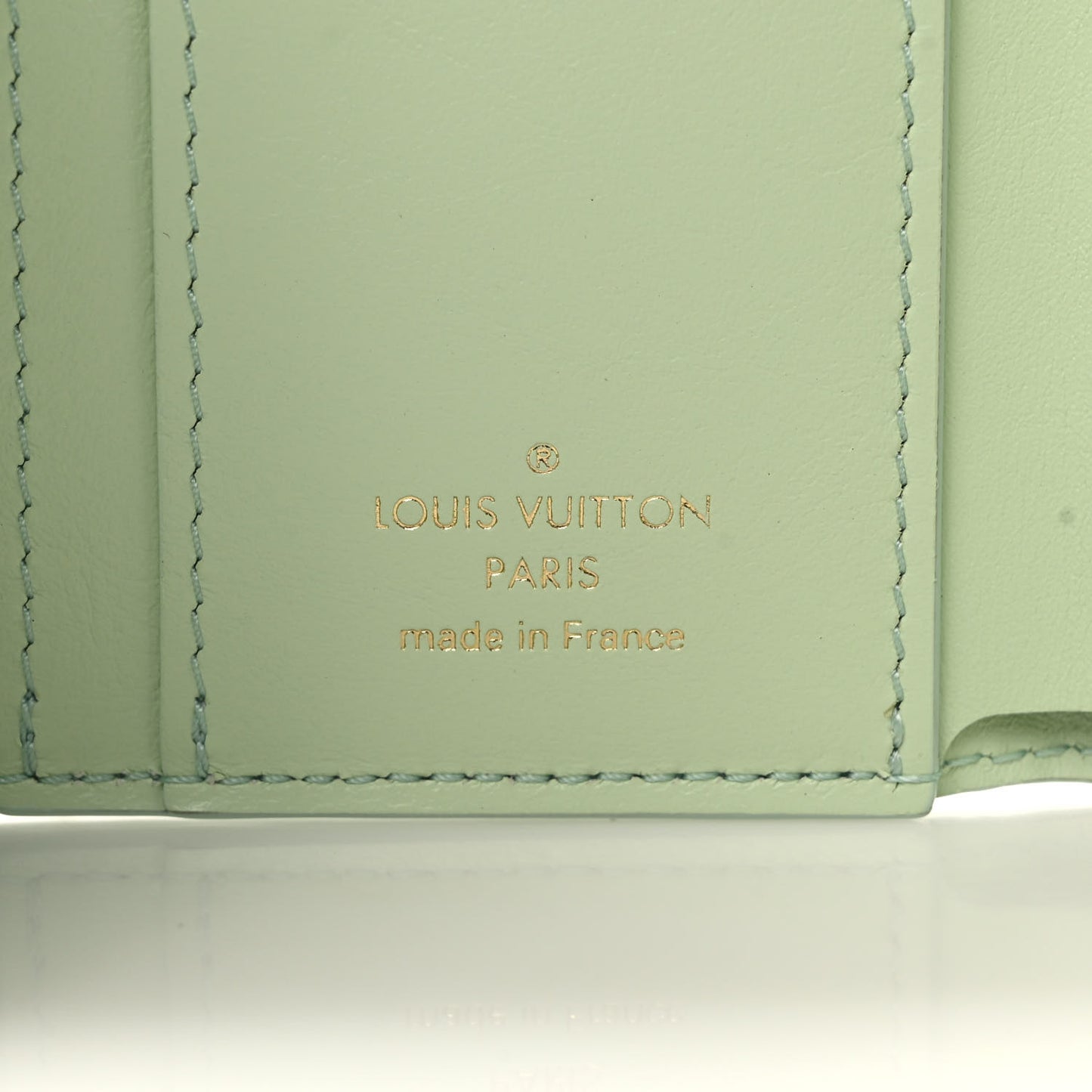 Taurillon Summer Stardust Capucines XS Wallet Vert D'Eau