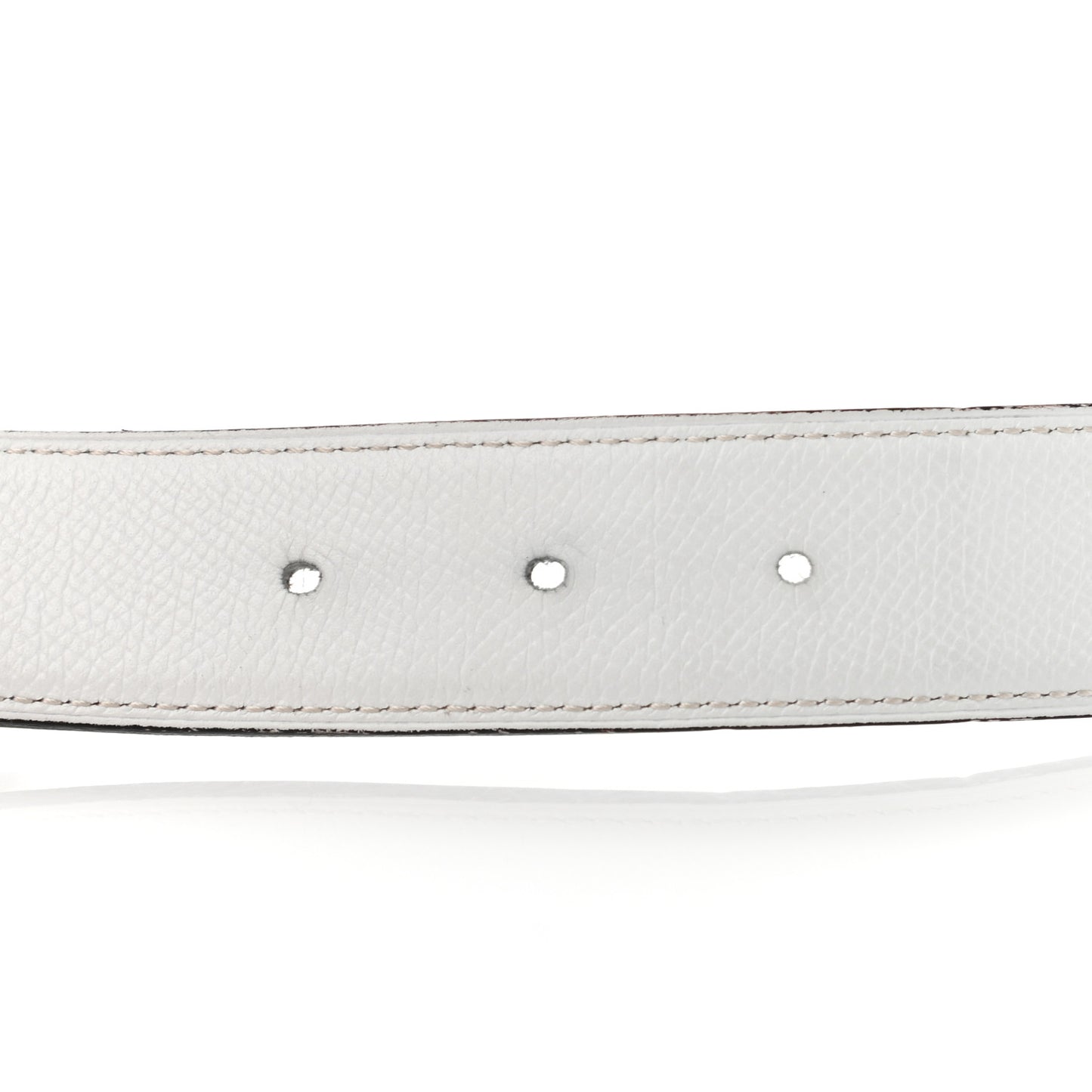 Epsom Togo 32mm H Belt 90 Etoupe White