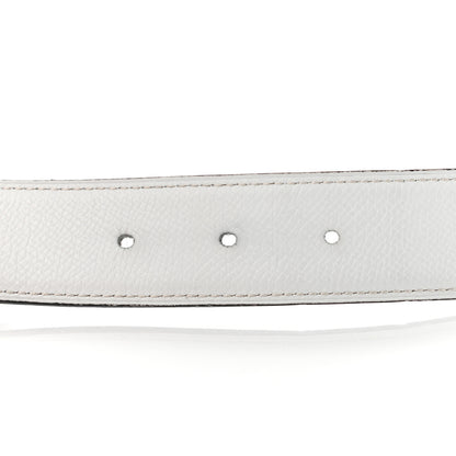Hermes Epsom Togo 32mm H Belt 90 Etoupe White 3 of 11