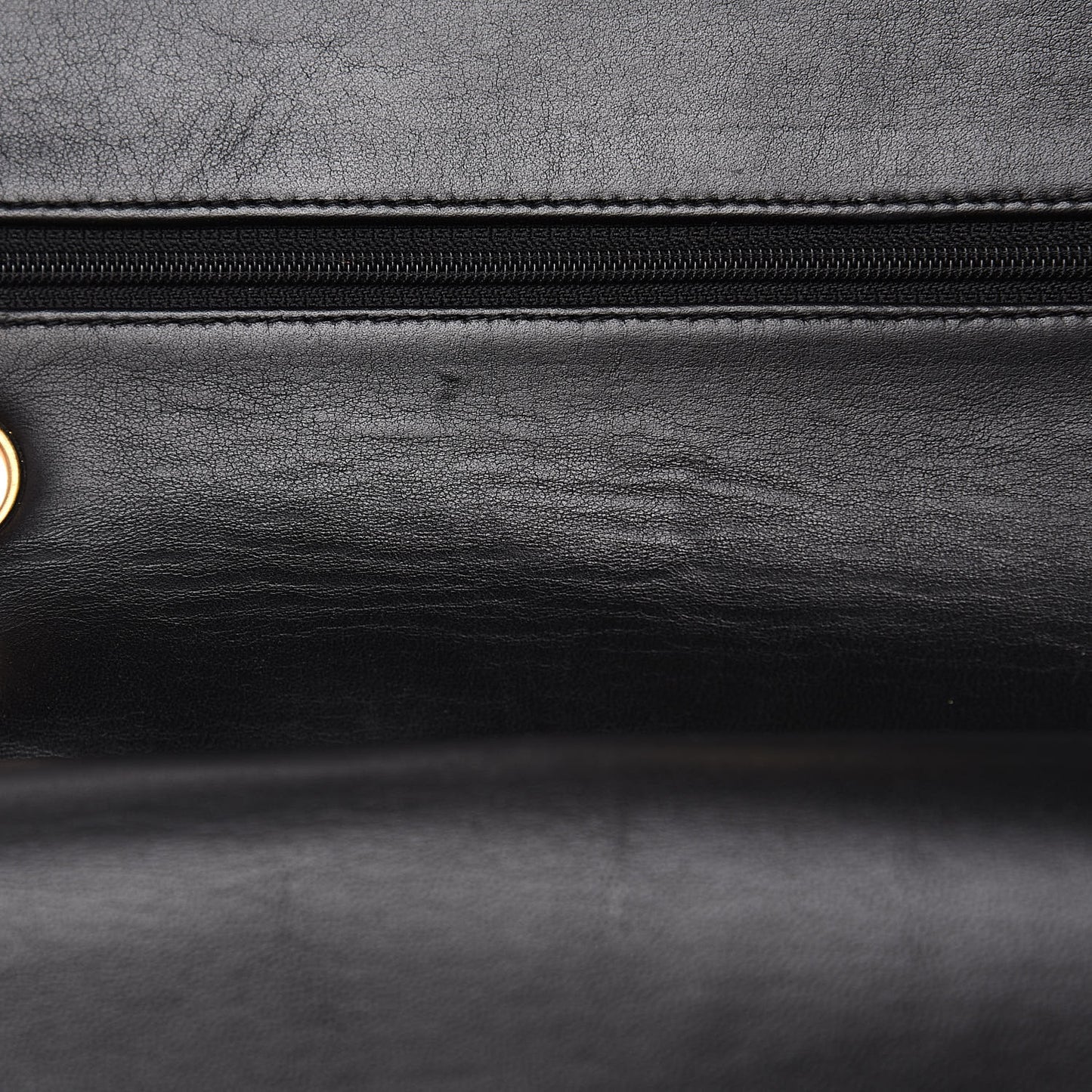 Lambskin Quilted Medium Double Flap Black