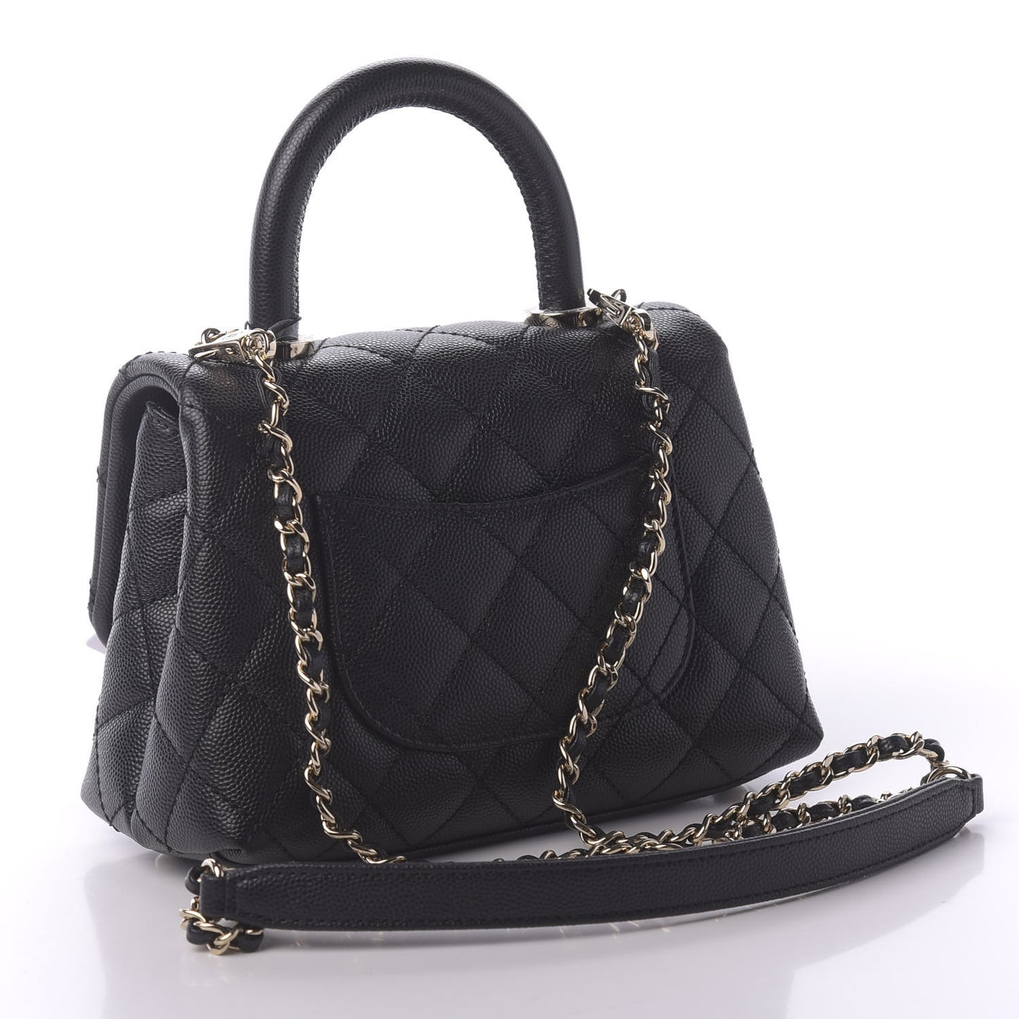 Caviar Quilted Extra Mini Coco Handle Flap Black