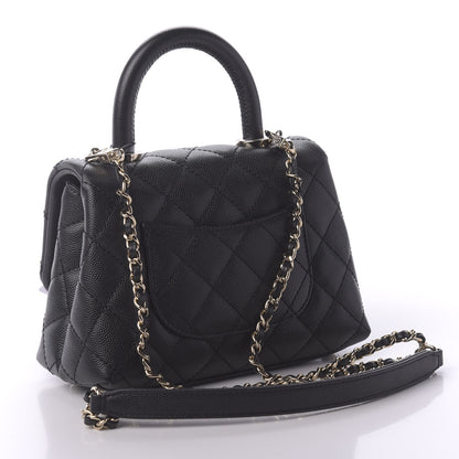 Chanel Caviar Quilted Extra Mini Coco Handle Flap Black 3 of 11