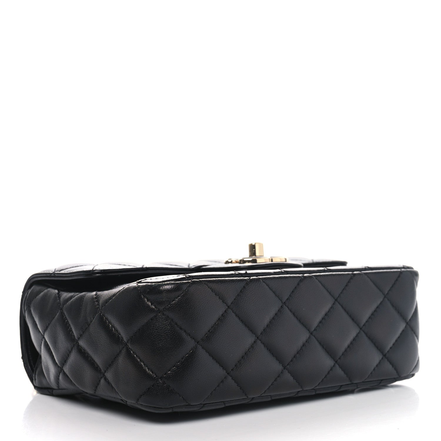Chanel Lambskin Resin Quilted Mini Heart Square Flap Black 4 of 11
