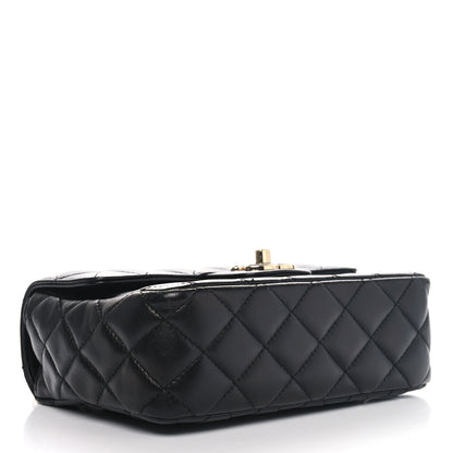 Chanel Lambskin Resin Quilted Mini Heart Square Flap Black 4 of 11