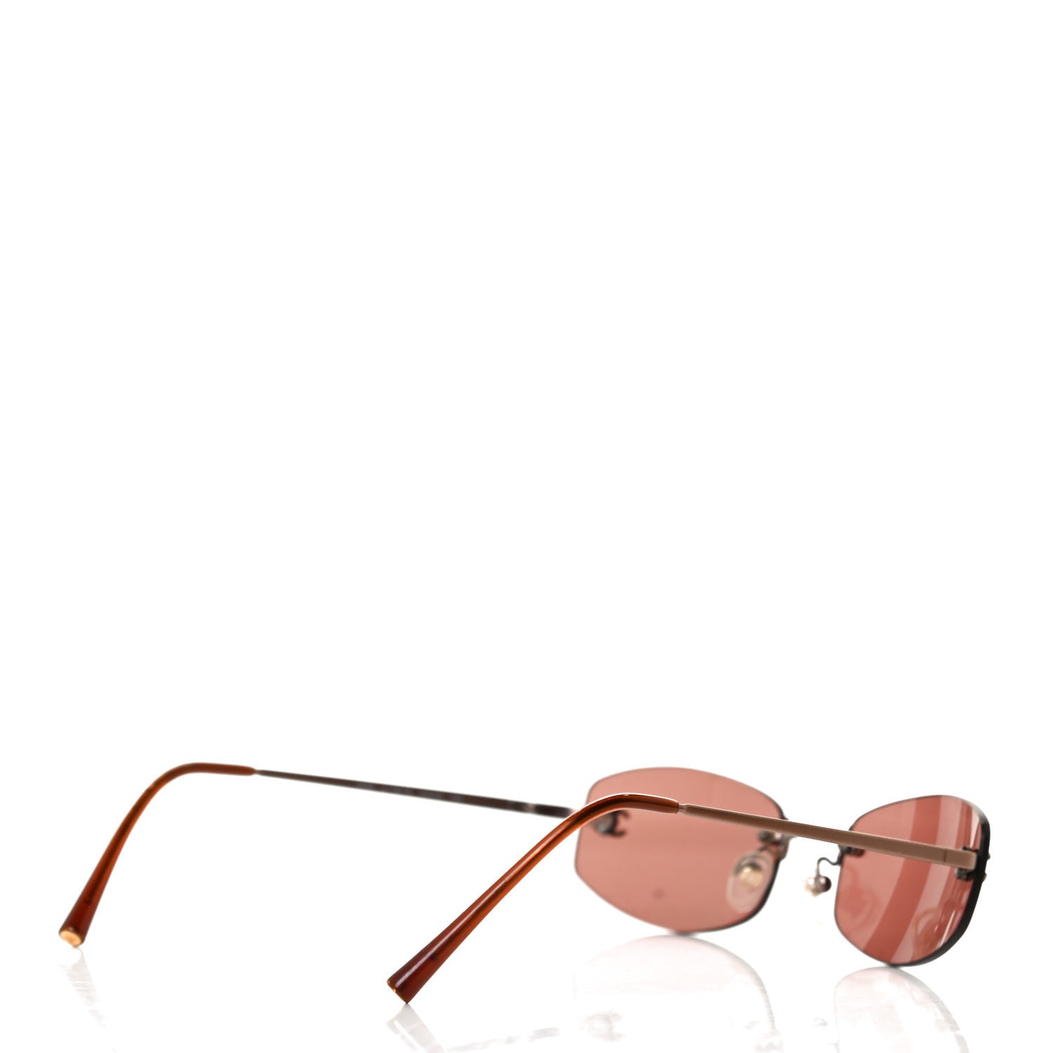 Chanel Metal Frameless CC Sunglasses 4002 Brown 4 of 6