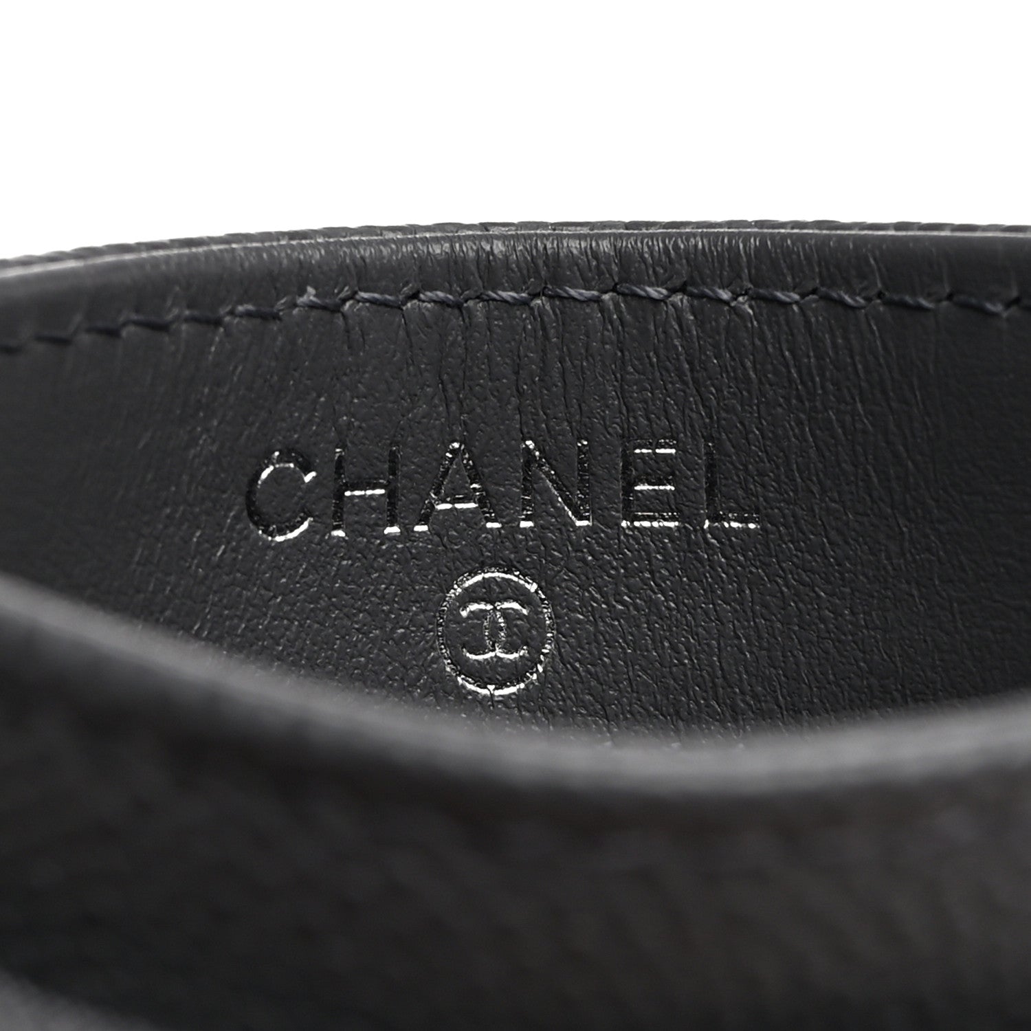 Chanel Shiny Caviar Enamel Quilted CC Flap Card Holder Grey 6 of 9