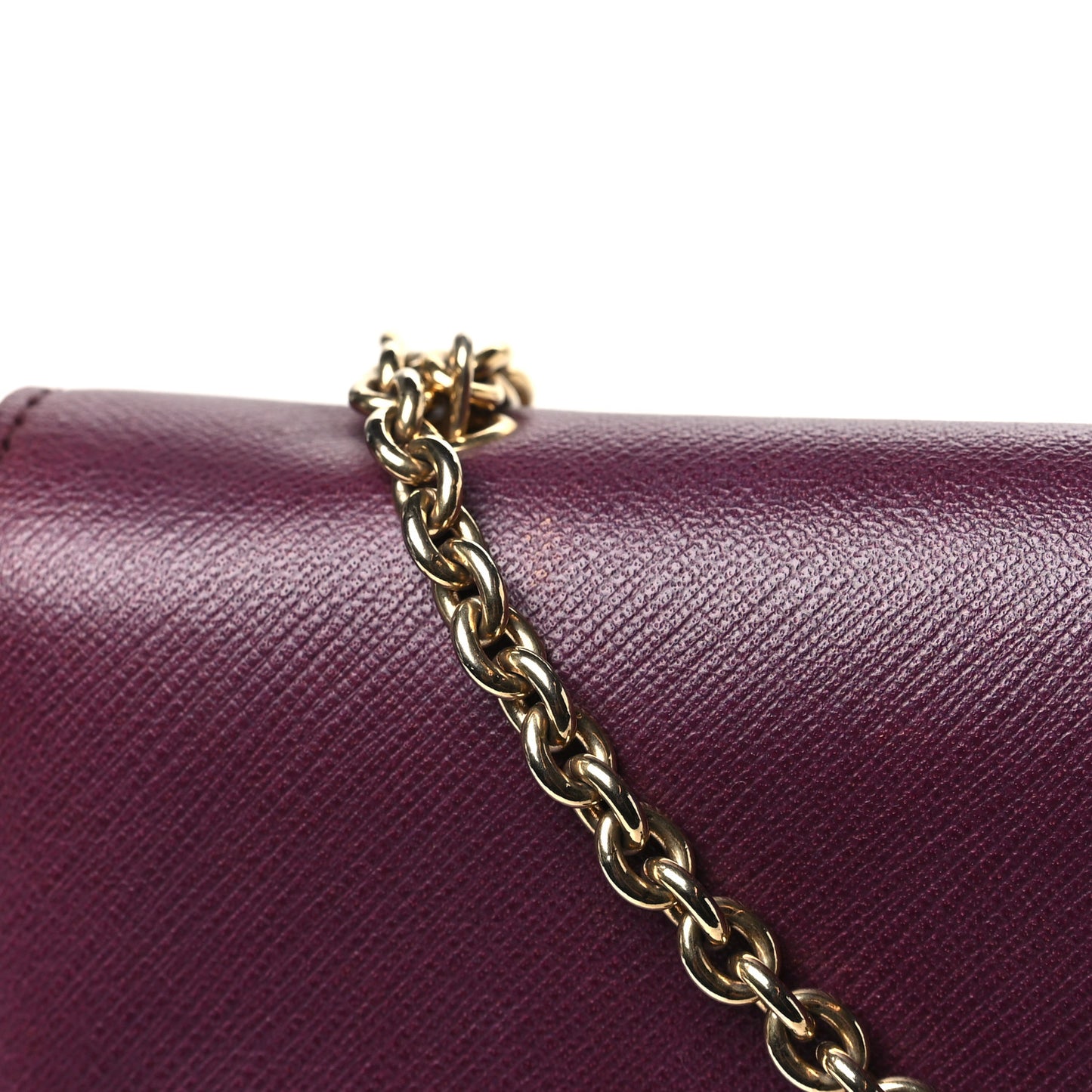 Calfskin Vara Bow Chain Flap Crossbody Burgundy