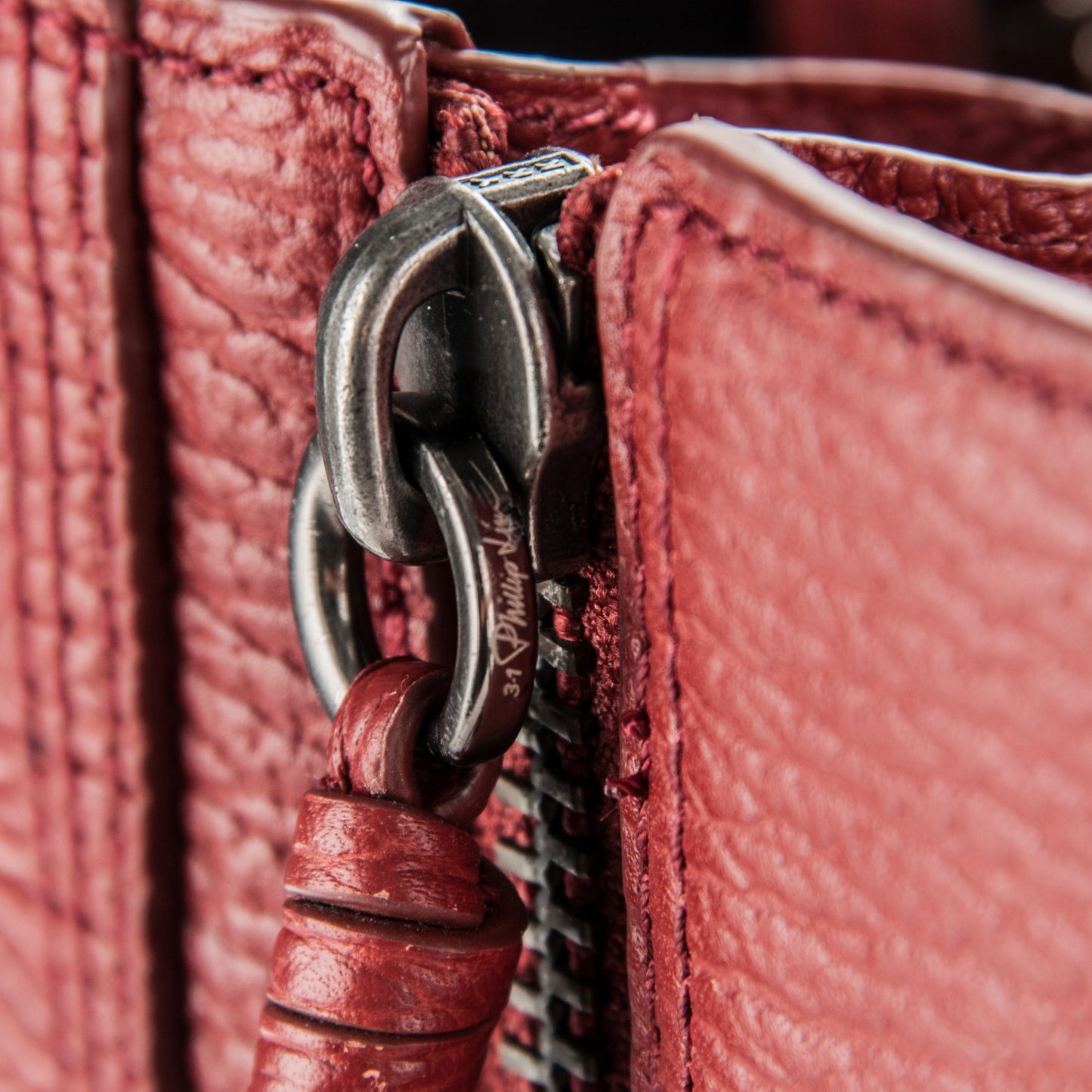 3.1 Textured Calfskin Medium Pashli Satchel Brick