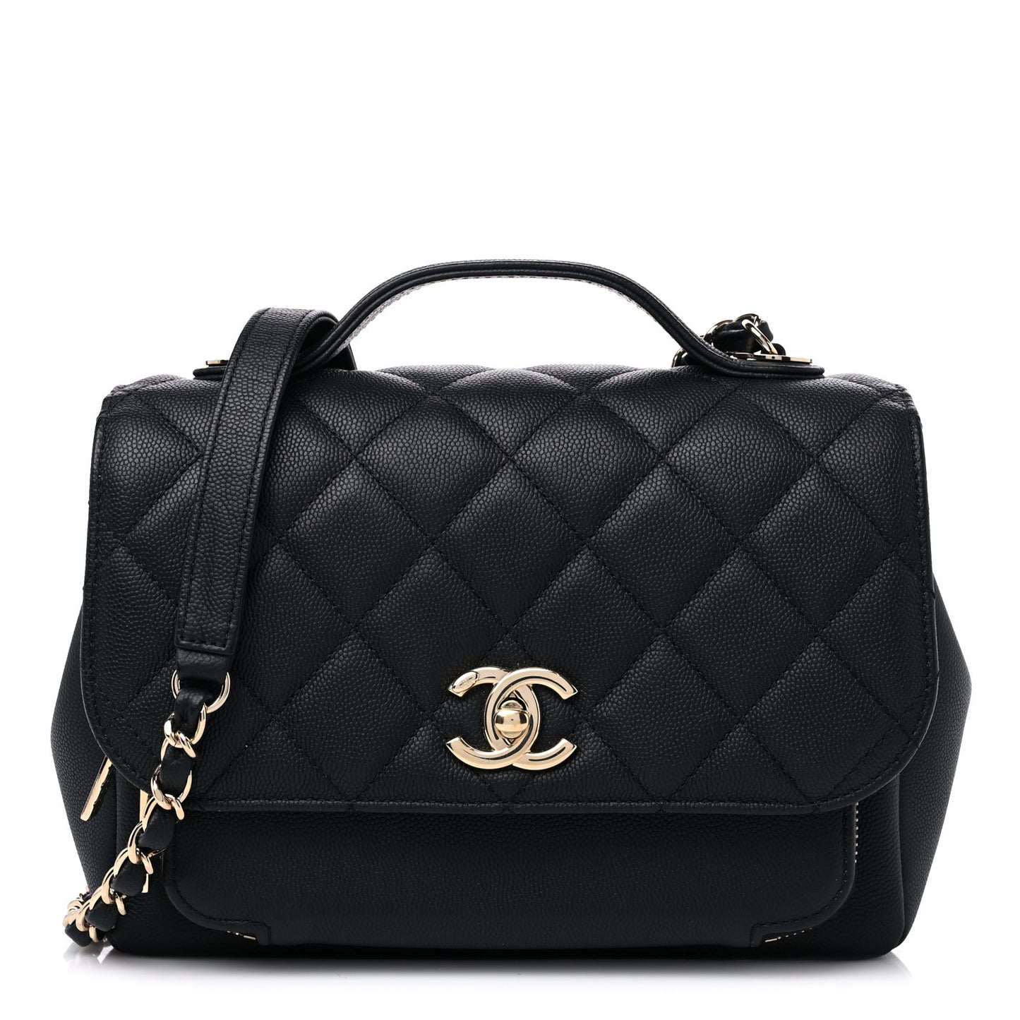 Caviar Quilted Medium Business Affinity Flap Black