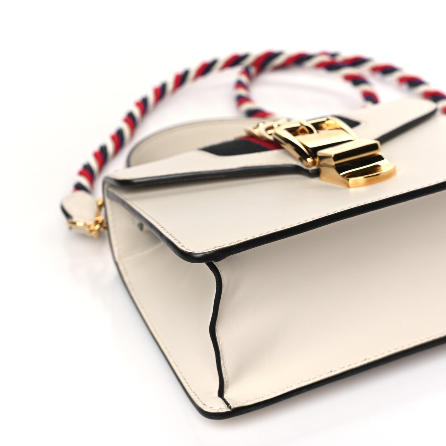 Calfskin Mini Sylvie Top Handle Bag White