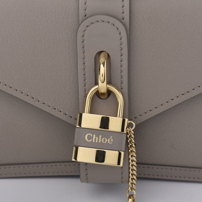 Chloe Shiny Goatskin Calfskin Aby Chain Shoulder Bag Motty Grey 9 of 9