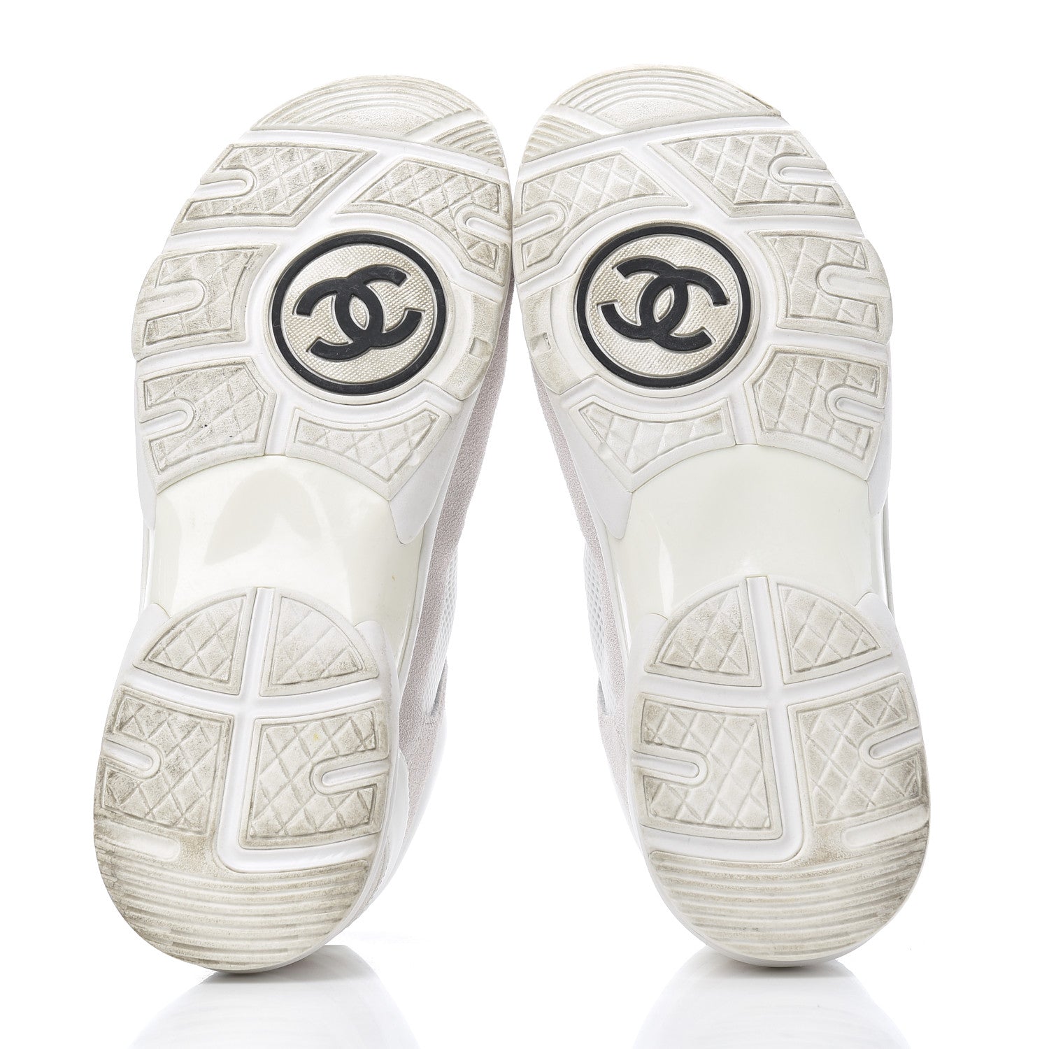 Chanel Suede Calfskin CC Sneakers 38.5 Pink White 6 of 29