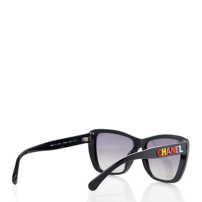 Chanel Acetate Polarized Butterfly Sunglasses 71548A Black 4 of 8