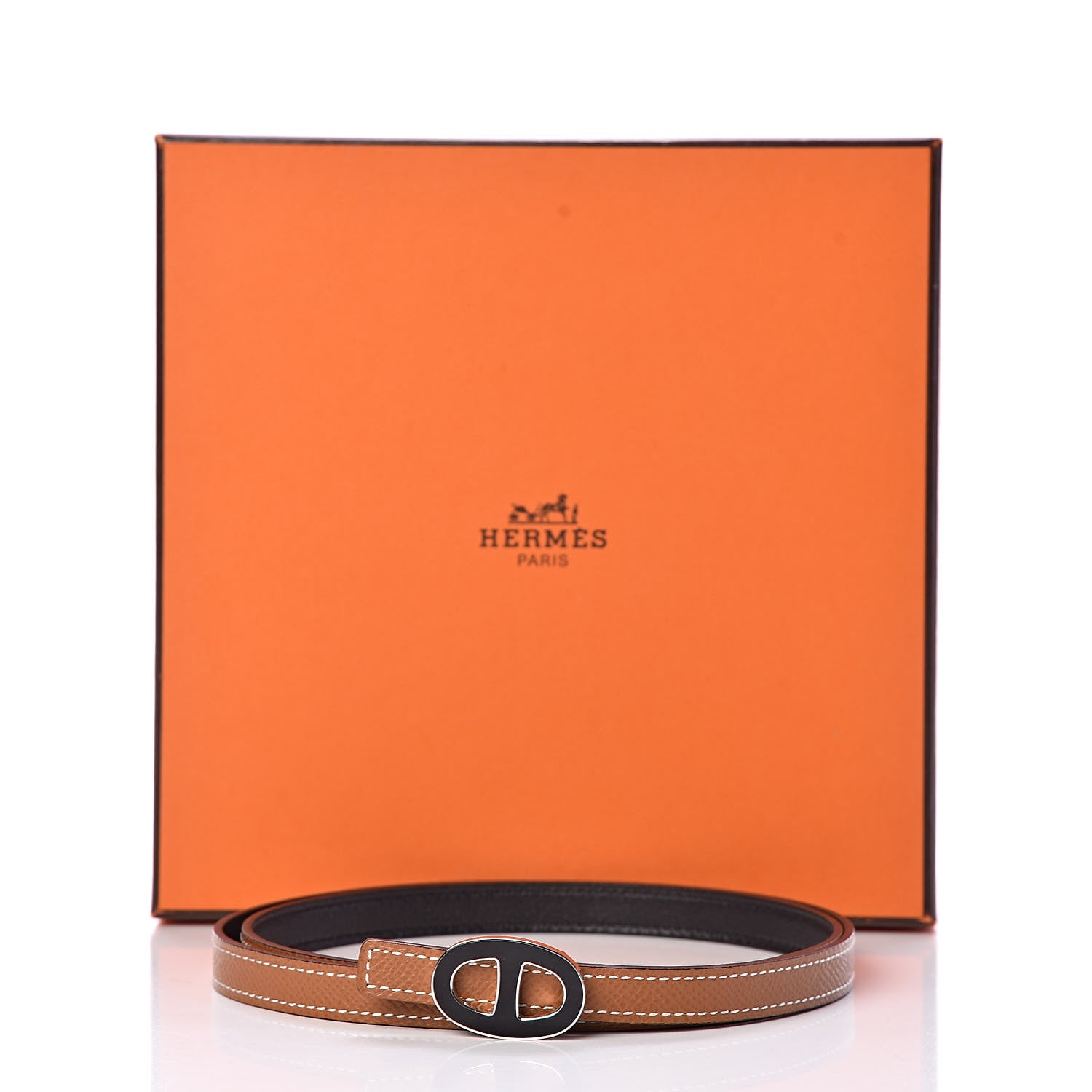 Hermes Epsom Swift 13mm Athena Belt 80 Gold Black 9 of 9