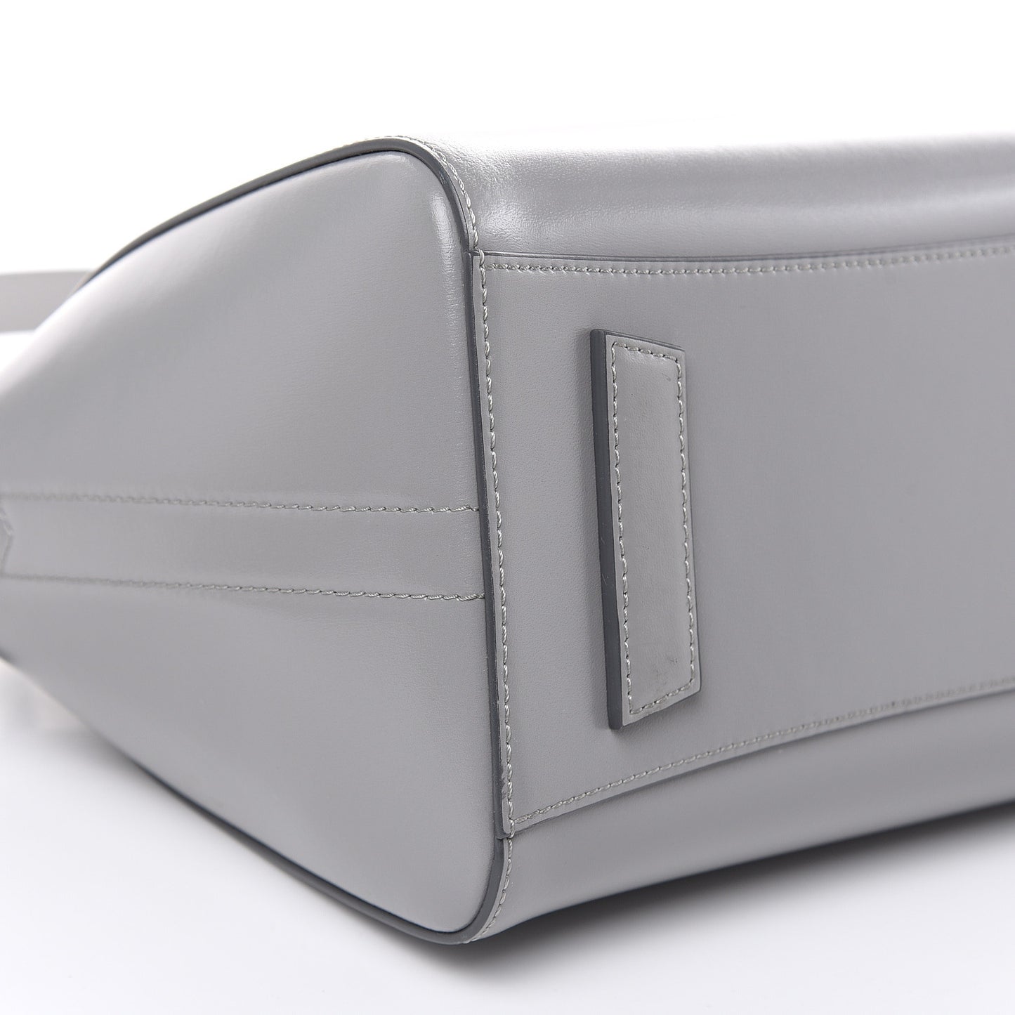 Shiny Lord Calfskin Small Antigona Pearl Grey