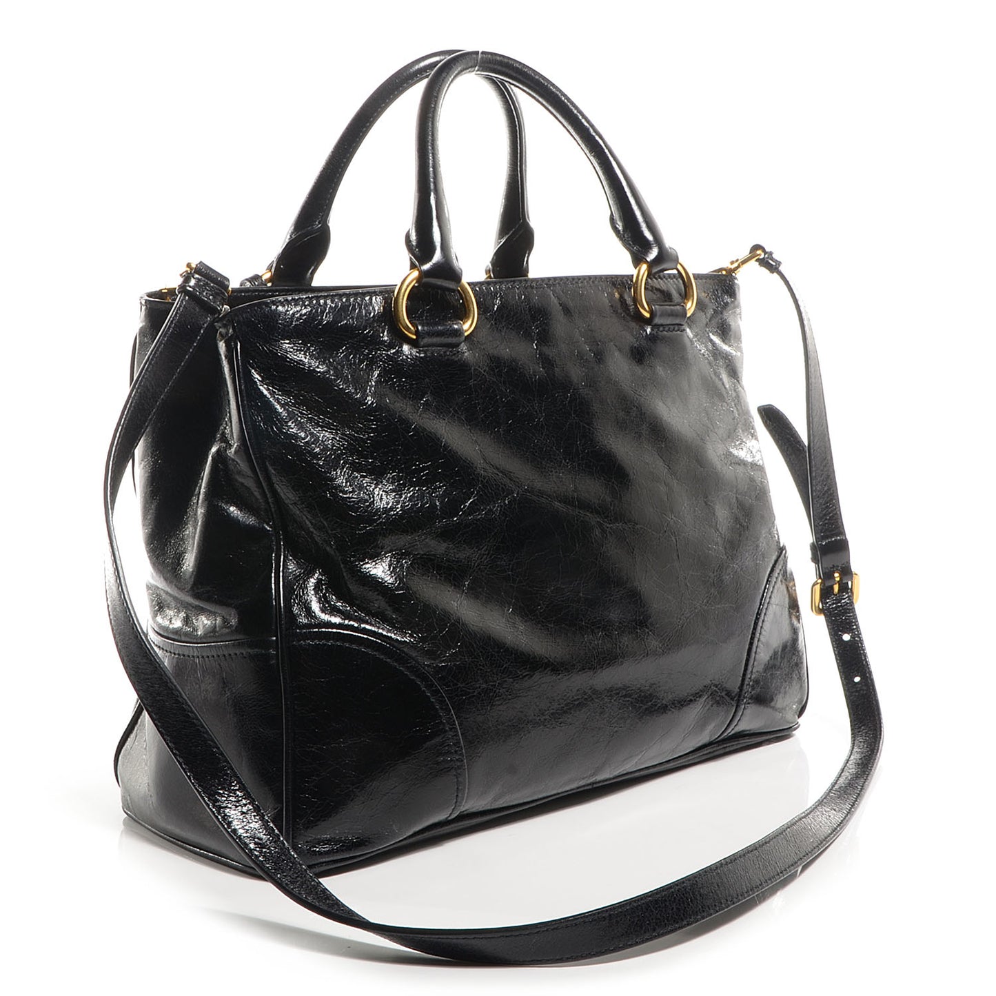 Vitello Shine Tote Nero Black