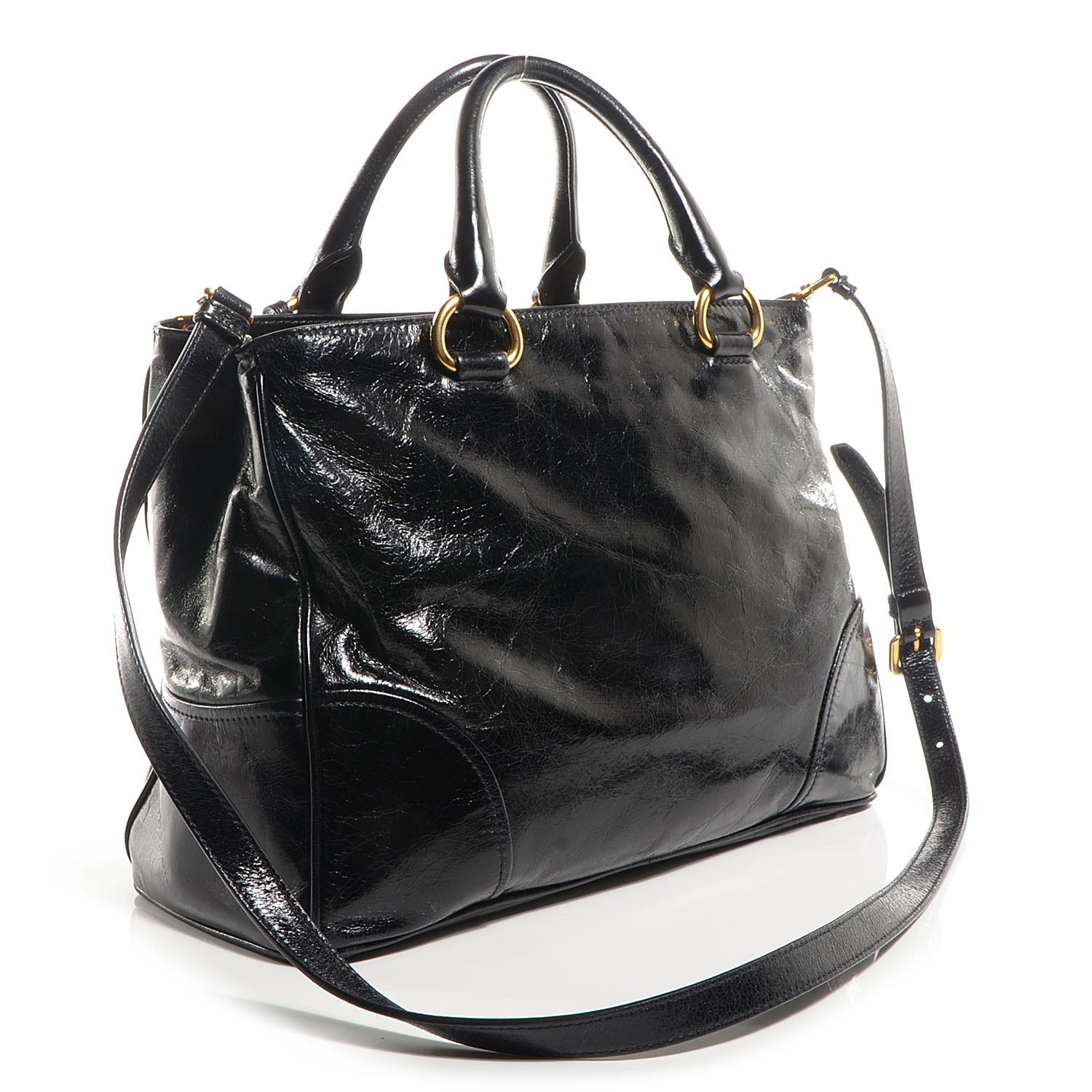 Prada Vitello Shine Tote Nero Black 5 of 12