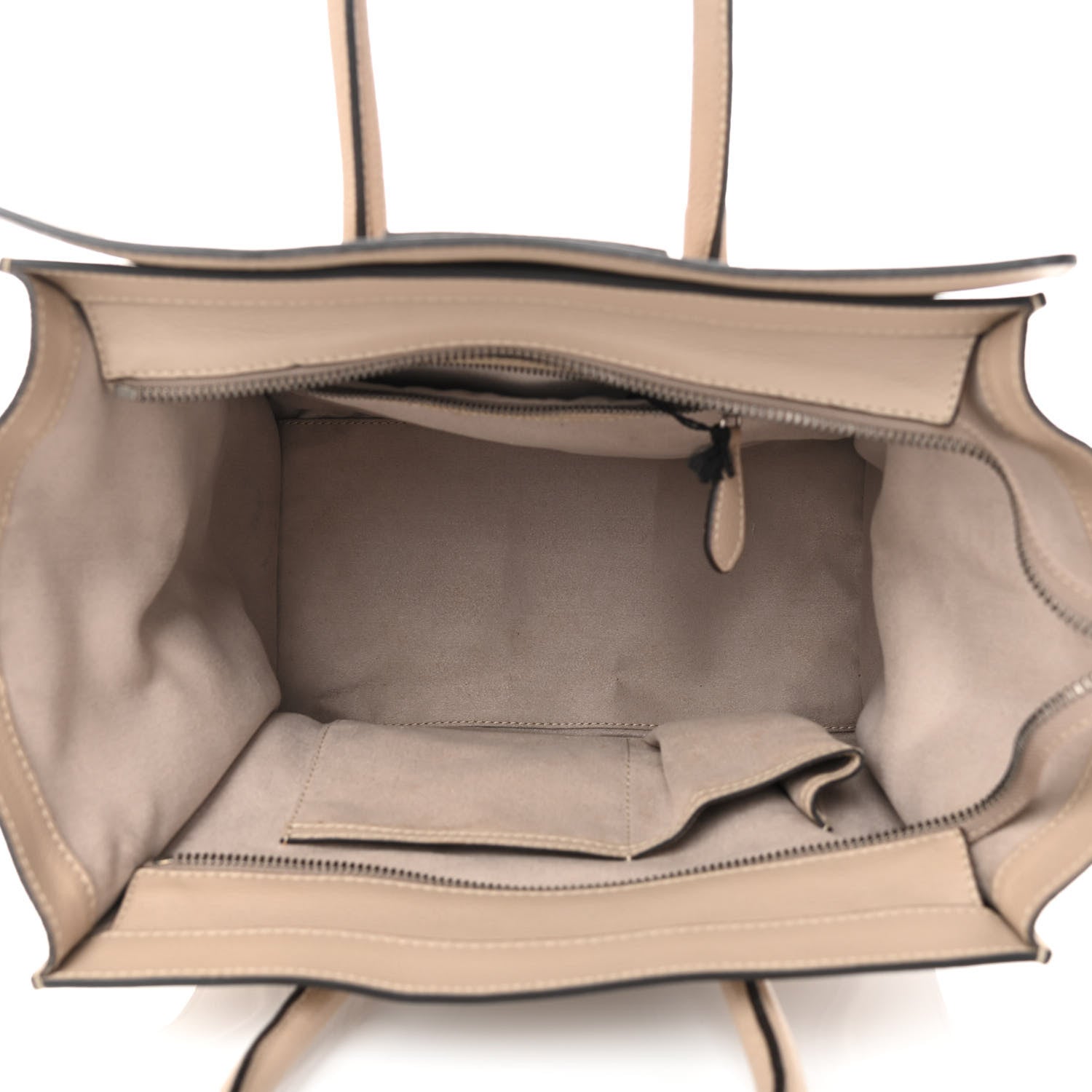 Celine Drummed Calfskin Mini Luggage Dune 5 of 12