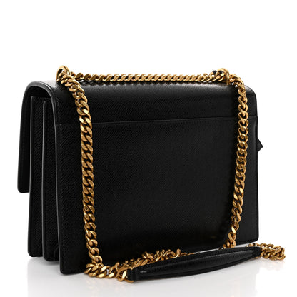 Saint Laurent Coated Bark Calfskin Medium Monogram Sunset Black 3 of 9