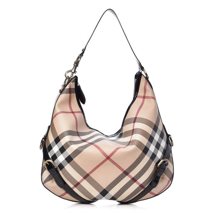 Burberry Supernova Check Buckle Hobo Black 1 of 7