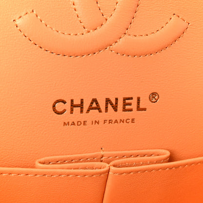 Chanel Caviar Quilted Rainbow CC Small Double Flap Orange 6 of 11