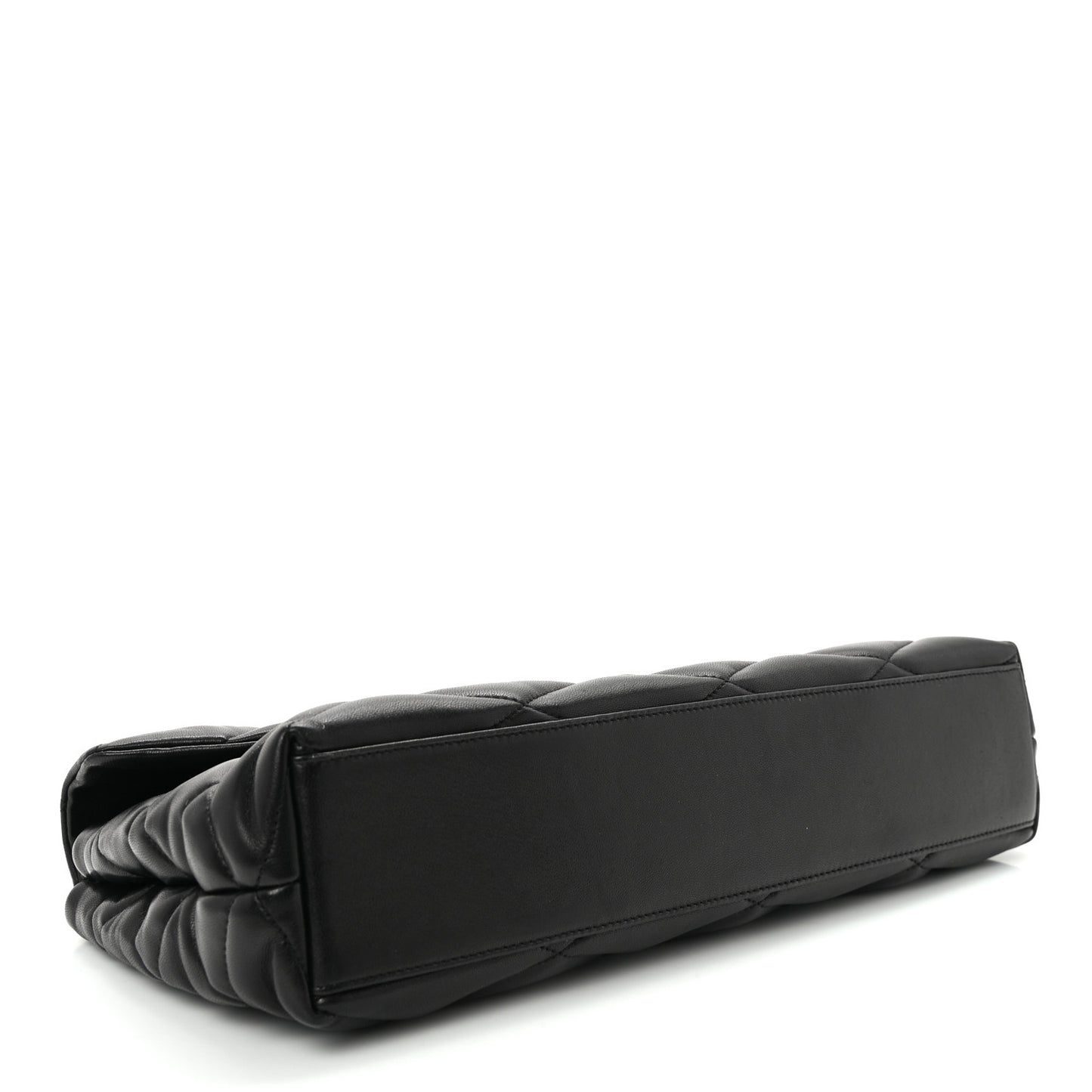 Lambskin Quilted Sade Puffer Envelope Clutch Black