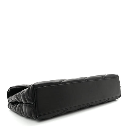 Saint Laurent Lambskin Quilted Sade Puffer Envelope Clutch Black 4 of 9