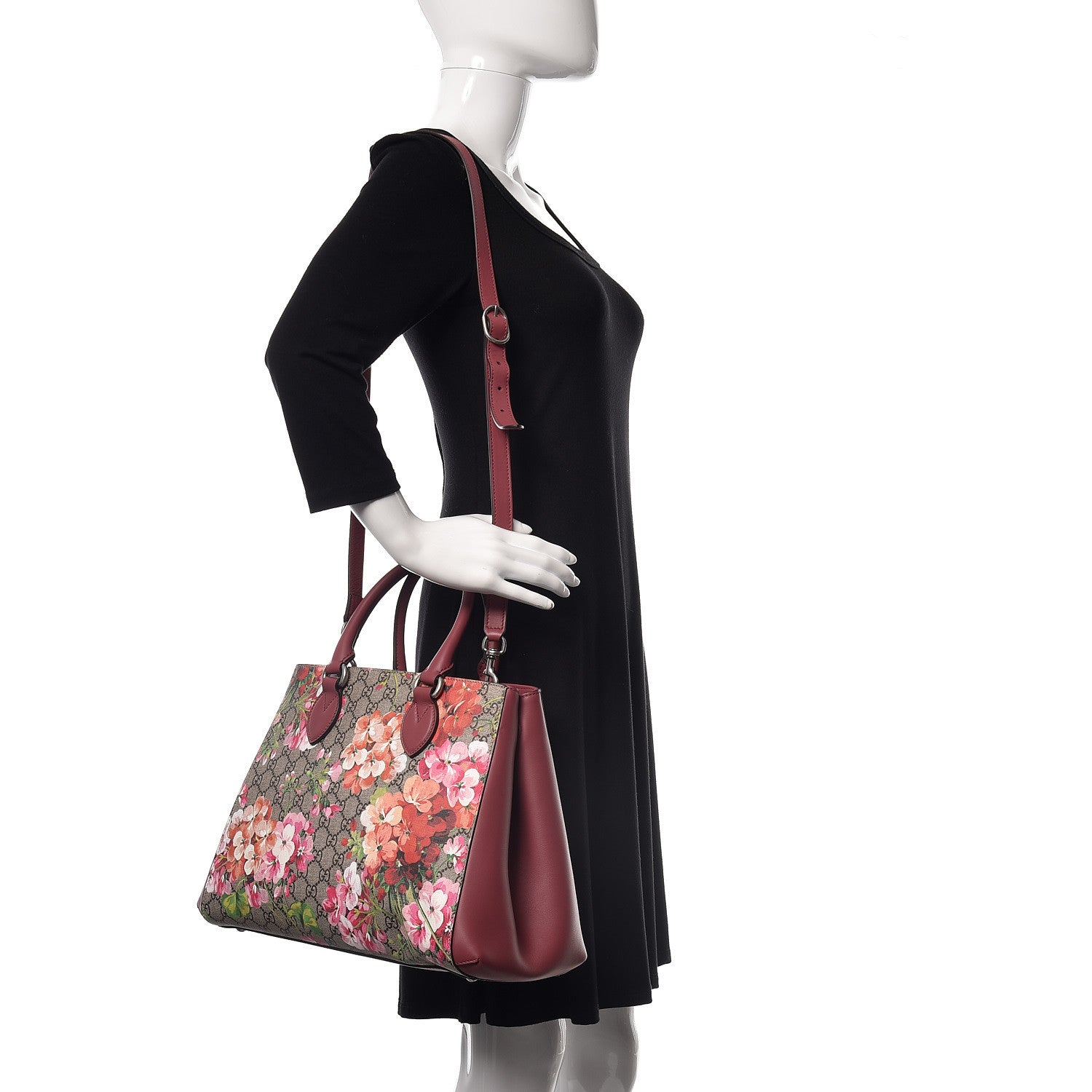 Gucci Soft GG Supreme Monogram Blooms Top Handle Bag Beige Multicolor Dry Rose 2 of 9