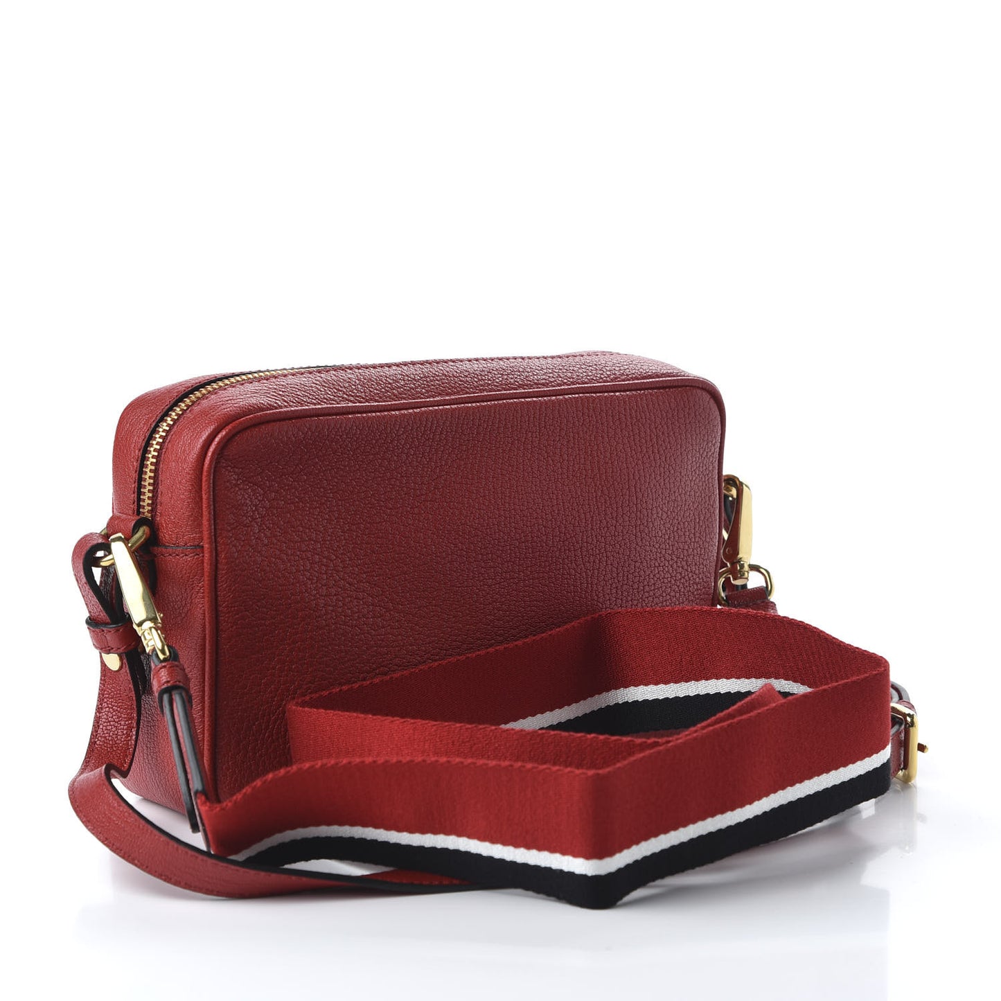 Goatskin Madras Crossbody Bag Rosso
