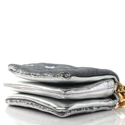 Louis Vuitton Satin Sequin Embroidered Monogram Coussin Belt Bag Silver 8 of 11