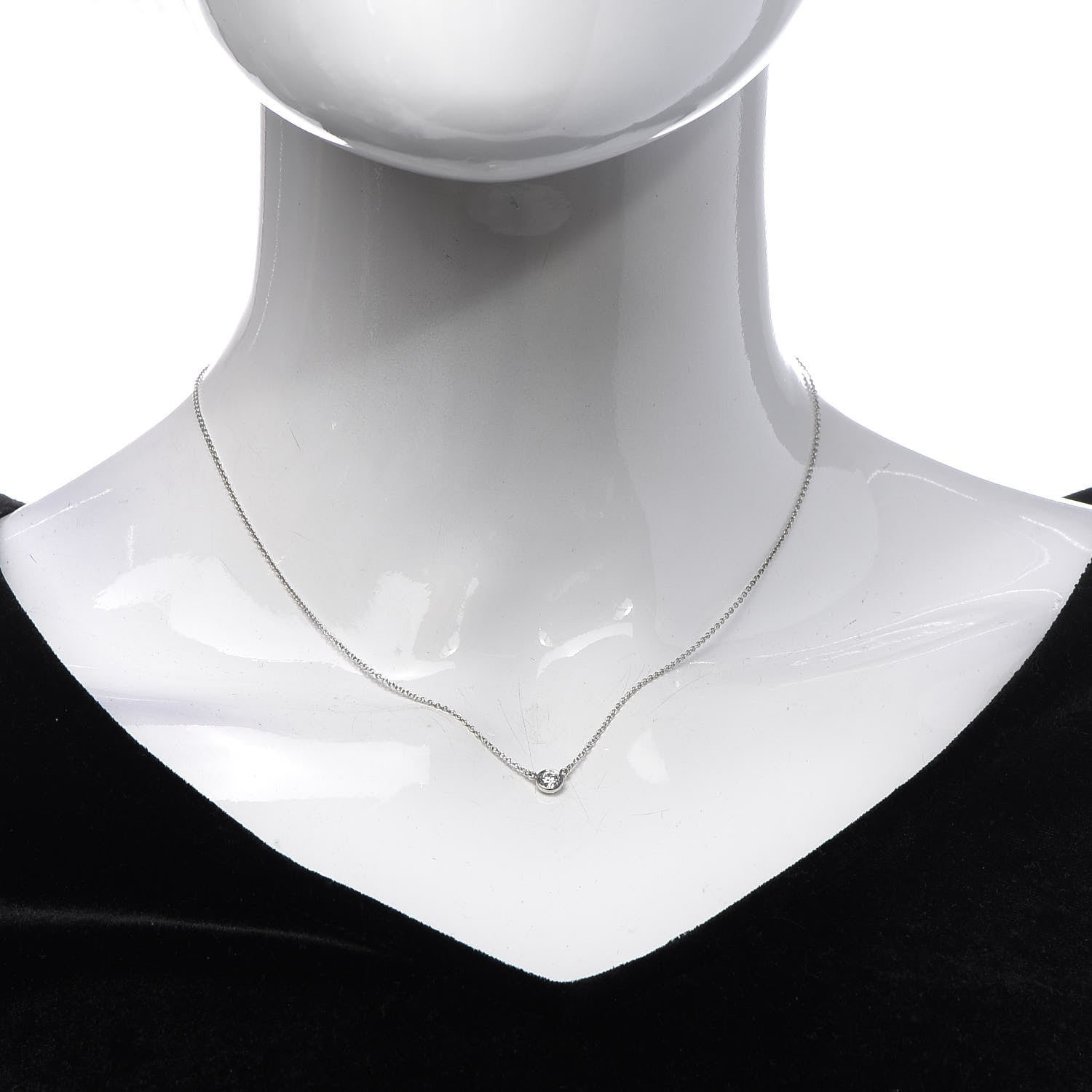 Tiffany Platinum Diamond .19ct Elsa Peretti Diamonds by the Yard Pendant Necklace 2 of 6
