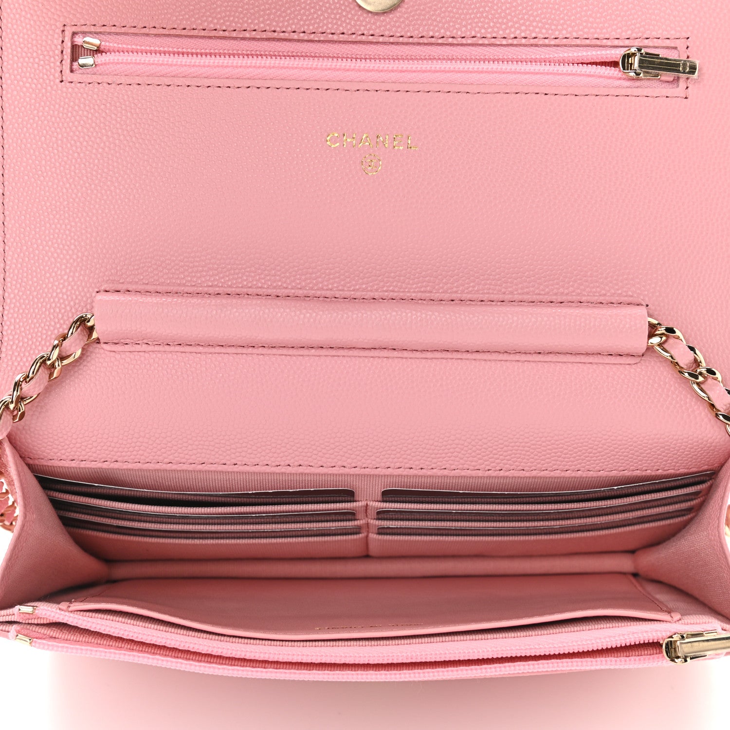 Chanel Caviar Quilted Wallet on Chain WOC Light Pink 5 of 10