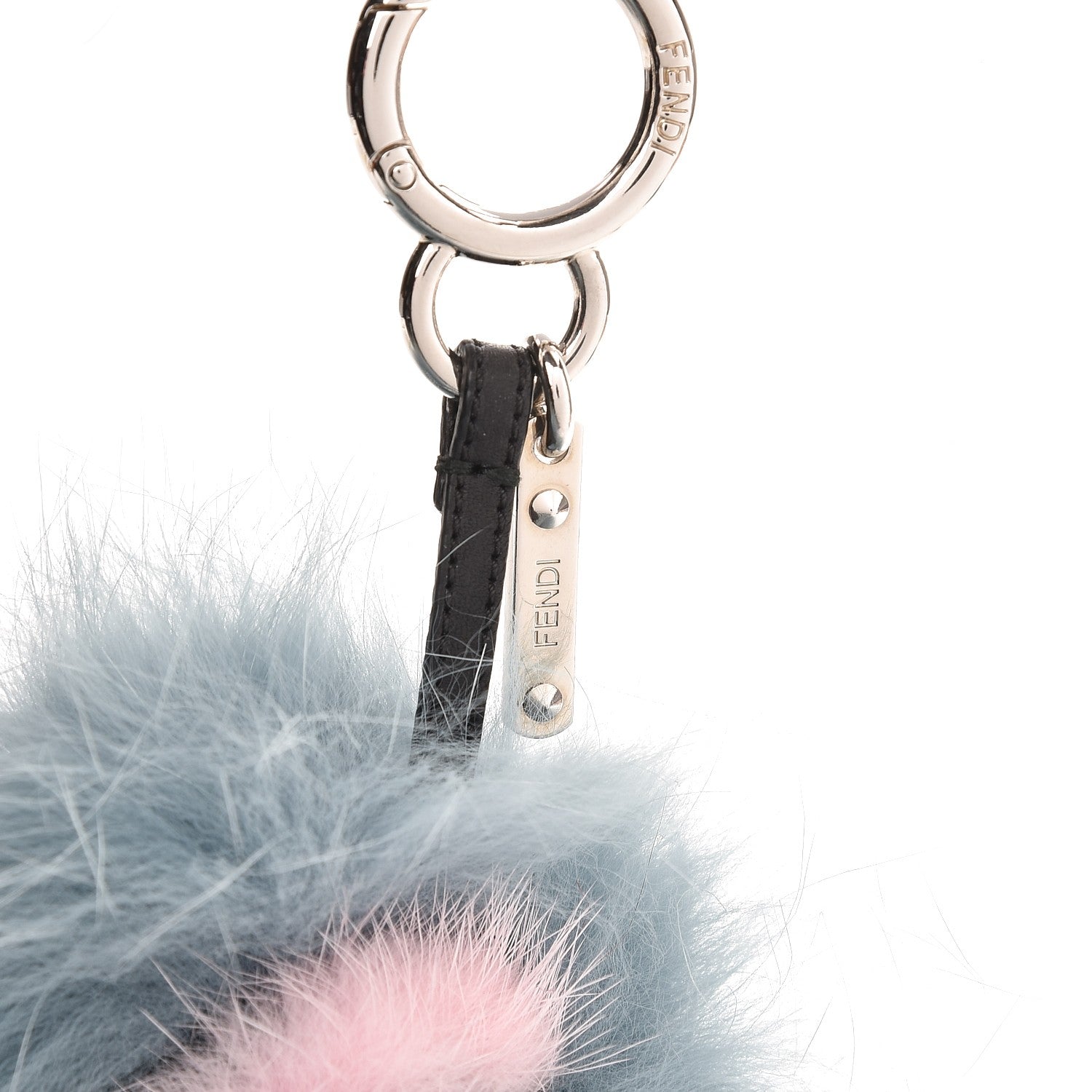 Fendi Fox Mink Rabbit Fur Vitello Flamingo Mini Monster Bag Bug Charm Lagoon Black Multicolor 3 of 4