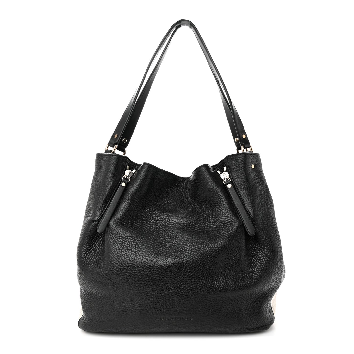 Grainy Calfskin House Check Medium Maidstone Black