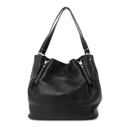 Burberry Grainy Calfskin House Check Medium Maidstone Black 1 of 17