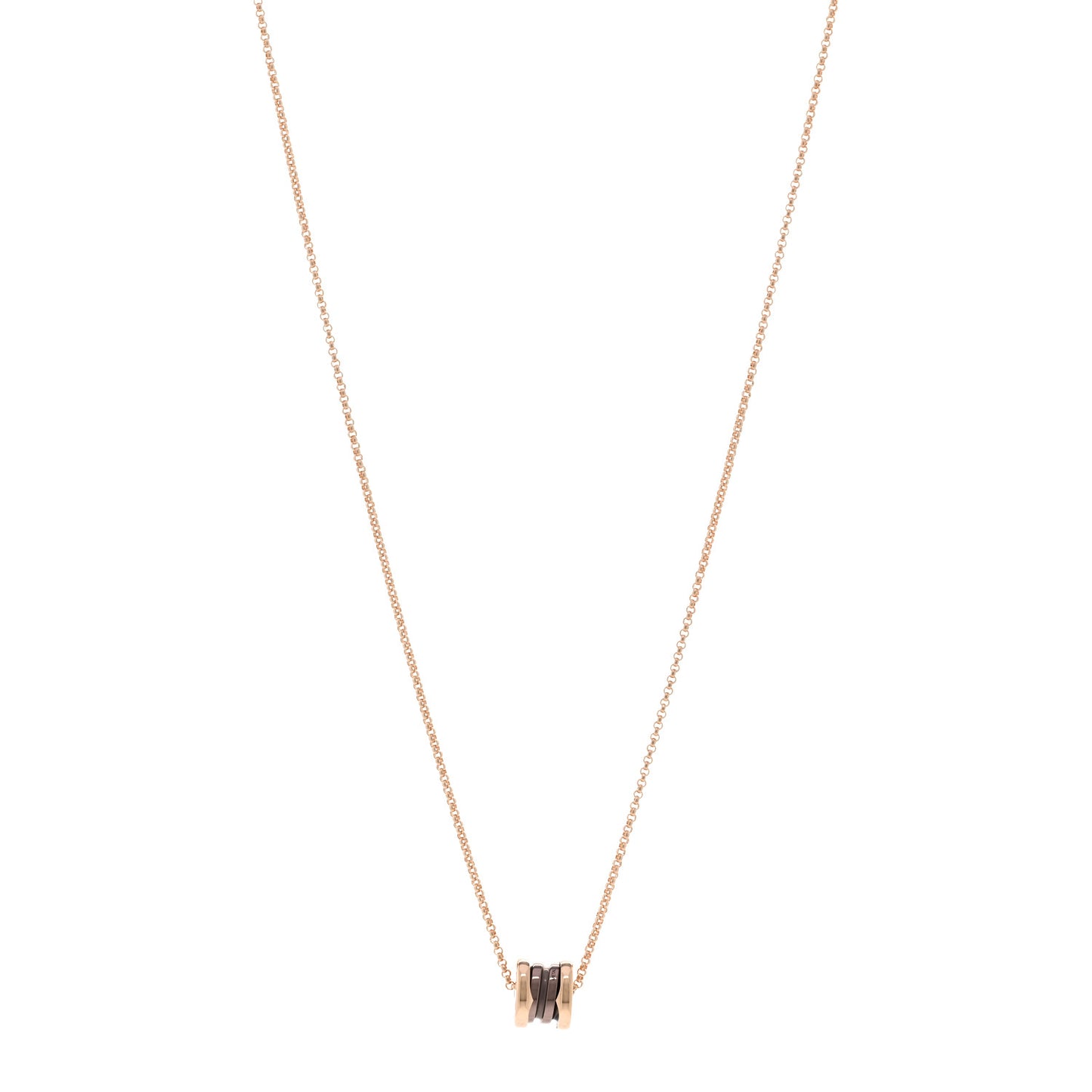 18K Rose Gold Cermet Small B.Zero1 Pendant Necklace