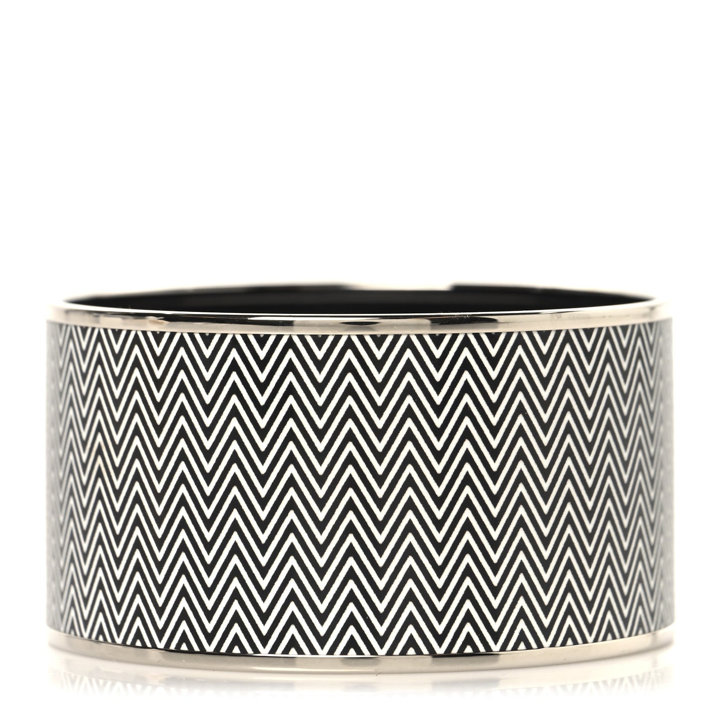 Enamel Printed Extra Wide Chevron Bracelet 70 Black