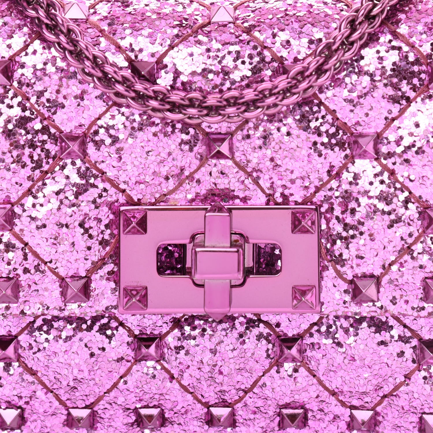Valentino Garavani Glitter Mini Rockstud Spike Shoulder Bag Water Lilac 7 of 12